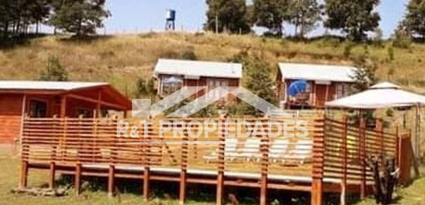 Parcela con 3 Cabañas 5000m2 Piscina en Panguipulli